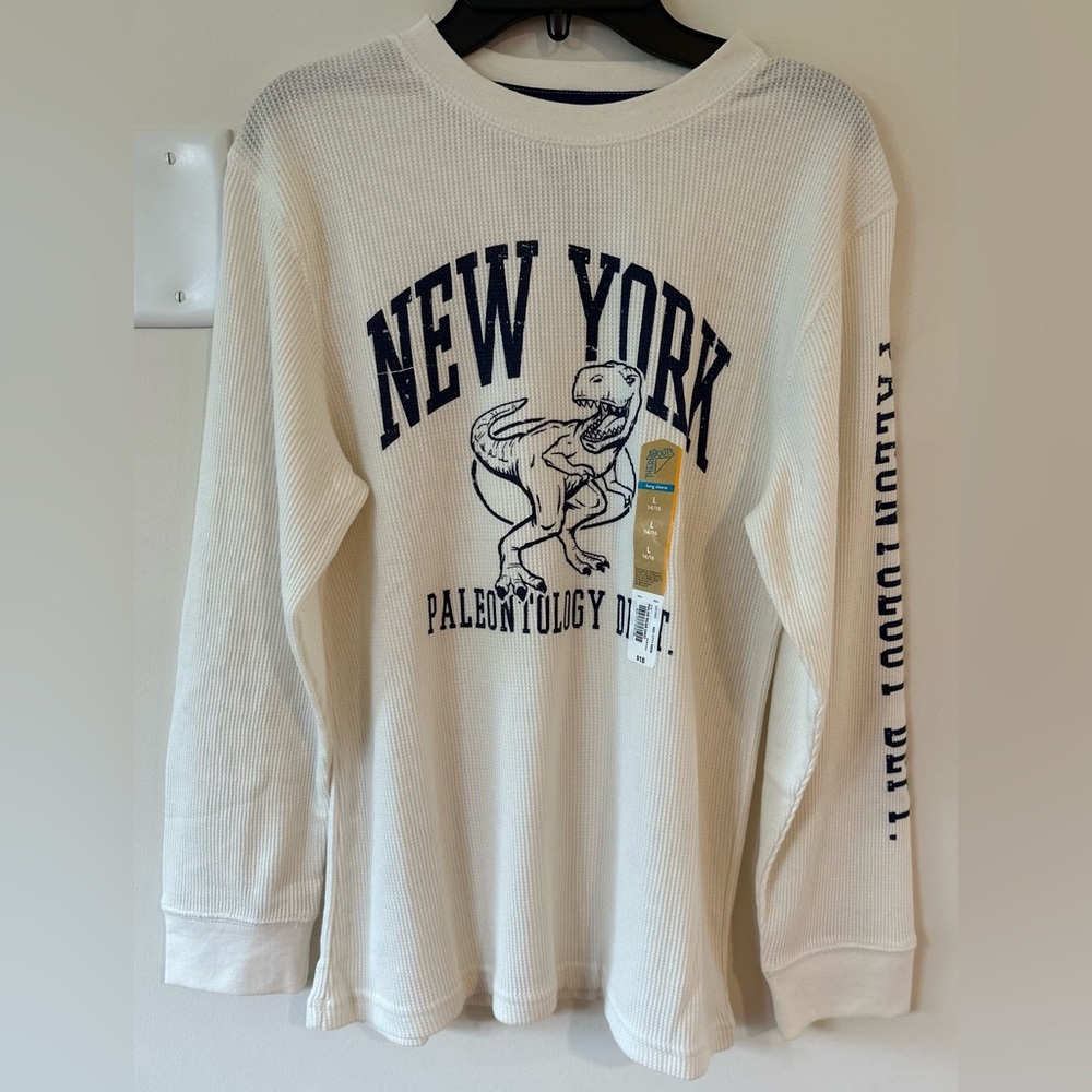 Thereabouts Boys Dinosaur Graphic Long Sleeve Tshirt NWT Size L 14/16